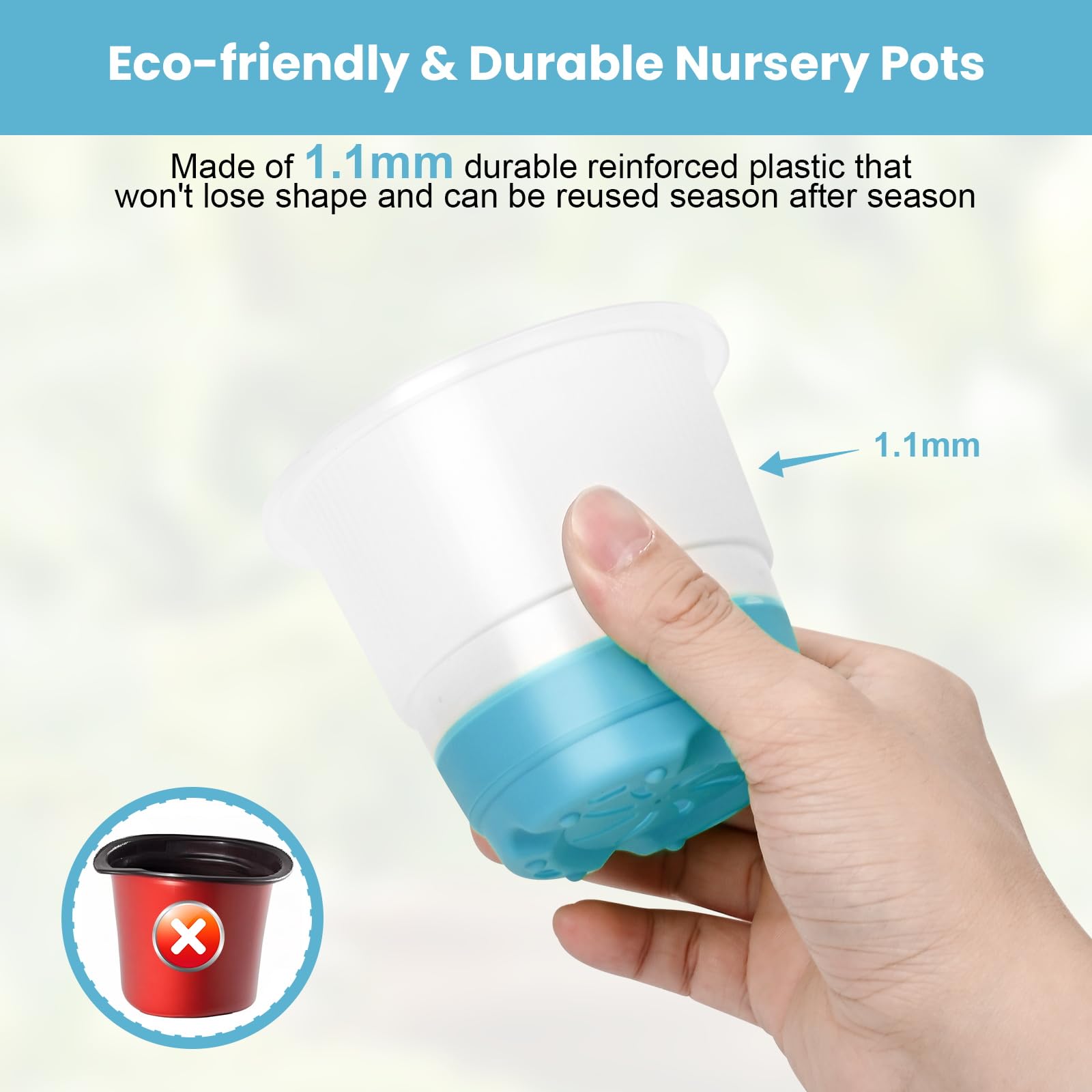 Sckee Clear Nursery Pots showing root development