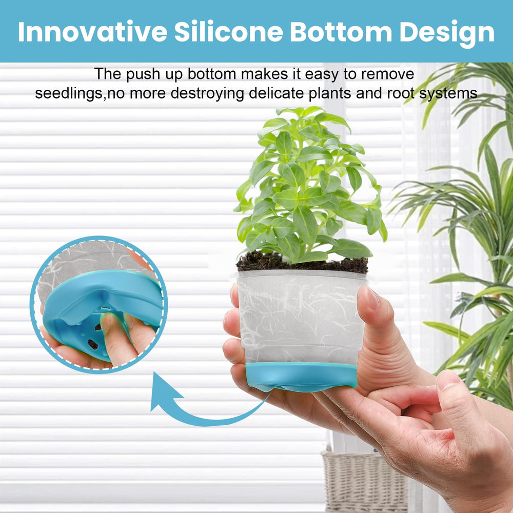 Sckee Clear Nursery Pots with drainage holes close-up