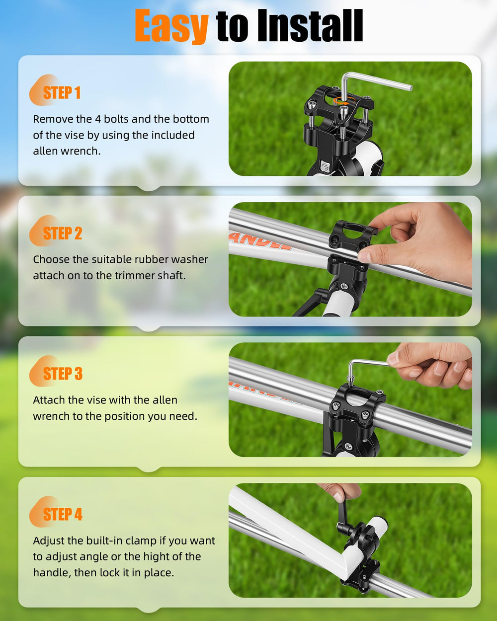 SCNKKL Weed Eater Handle Extension ergonomic grip close-up