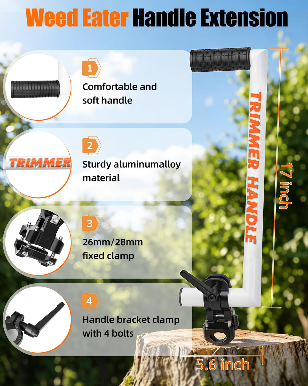 SCNKKL Weed Eater Handle Extension with trimmer attached