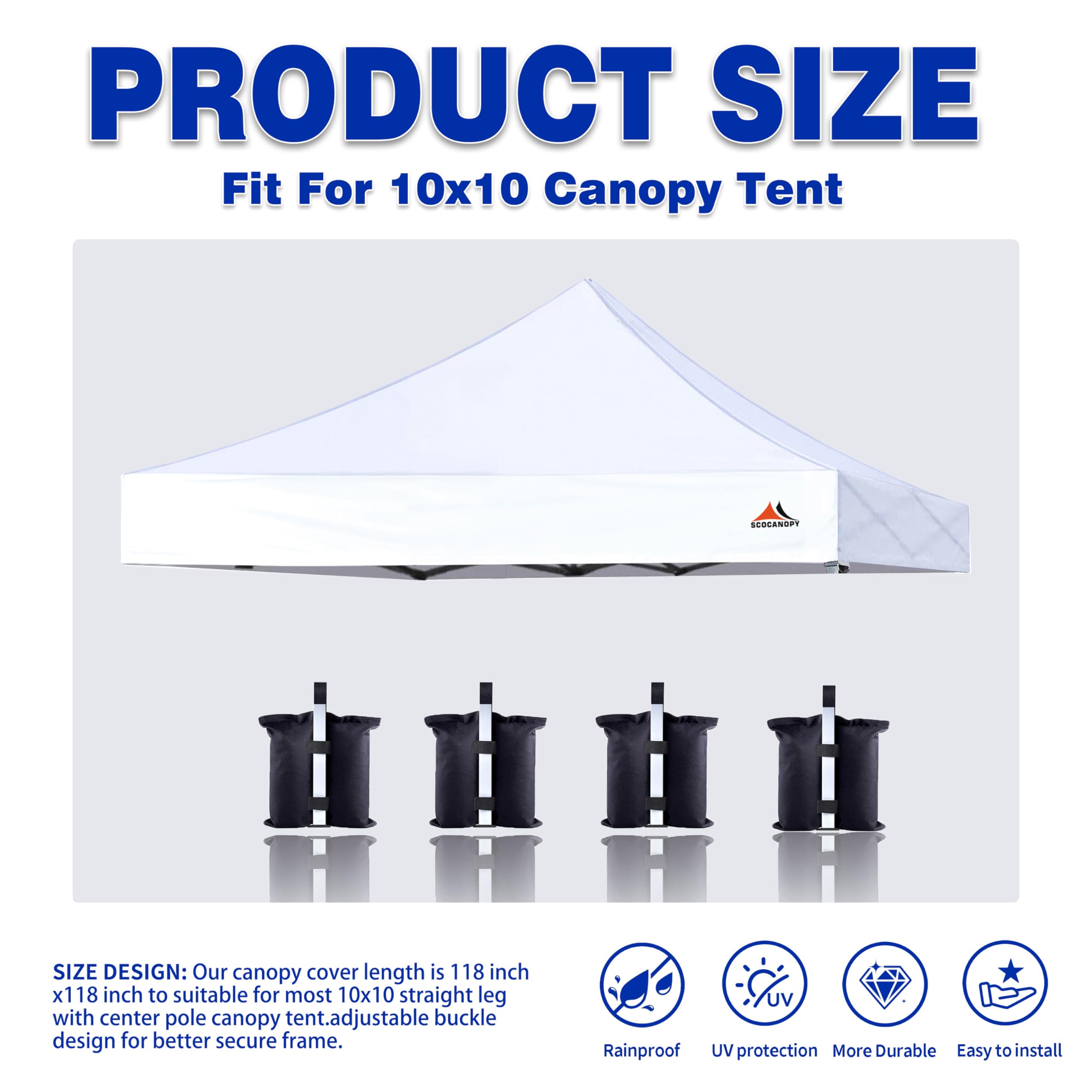 SCOCANOPY 10x10 canopy top with weight bags