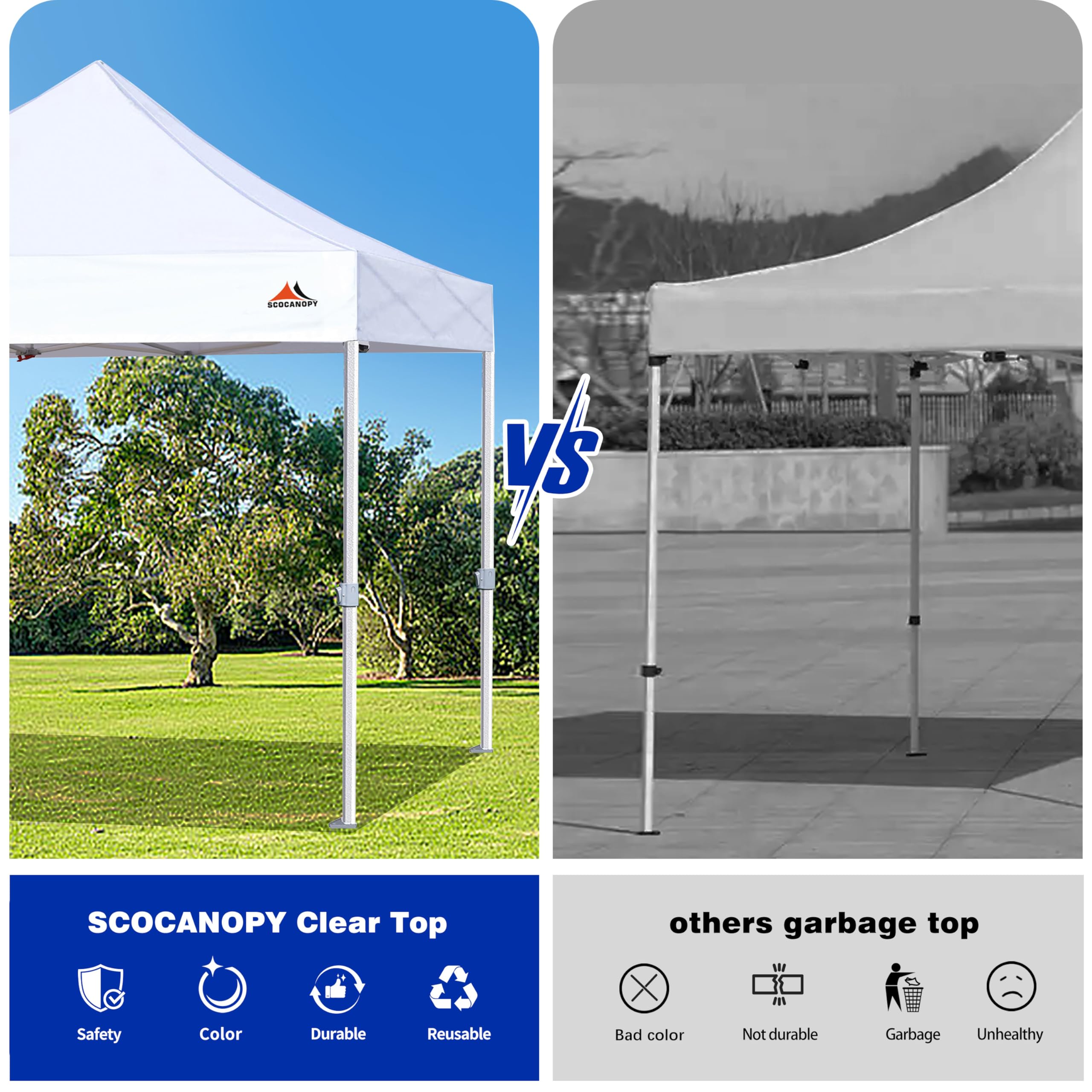 SCOCANOPY canopy top with D-rings for stability