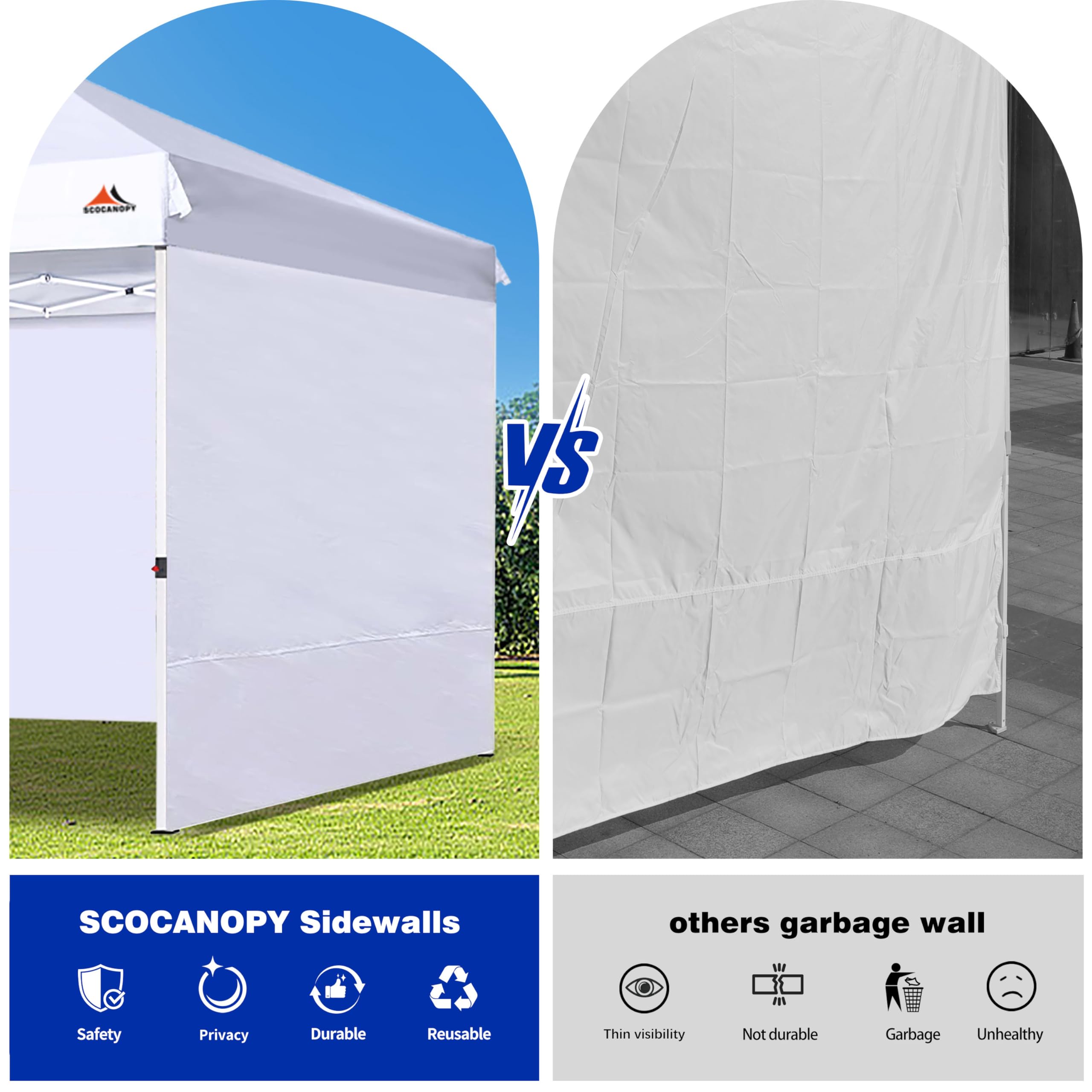 SCOCANOPY SideWall side view with Velcro straps