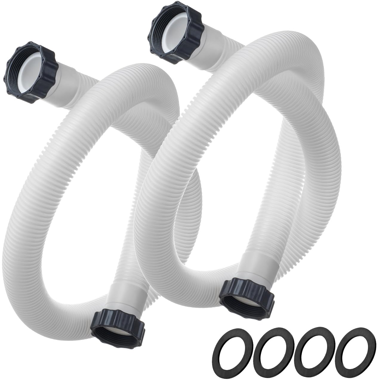 Sconva 1.5" Pool Filter Pump Hose front view with gaskets