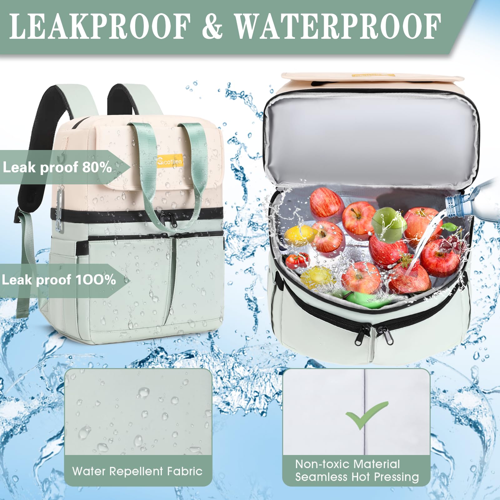 Scothen Backpack Cooler compartments showing hot and cold separation