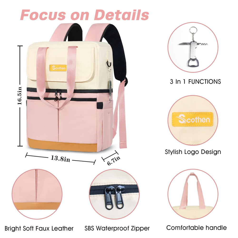 Scothen Backpack Cooler showing multiple pockets