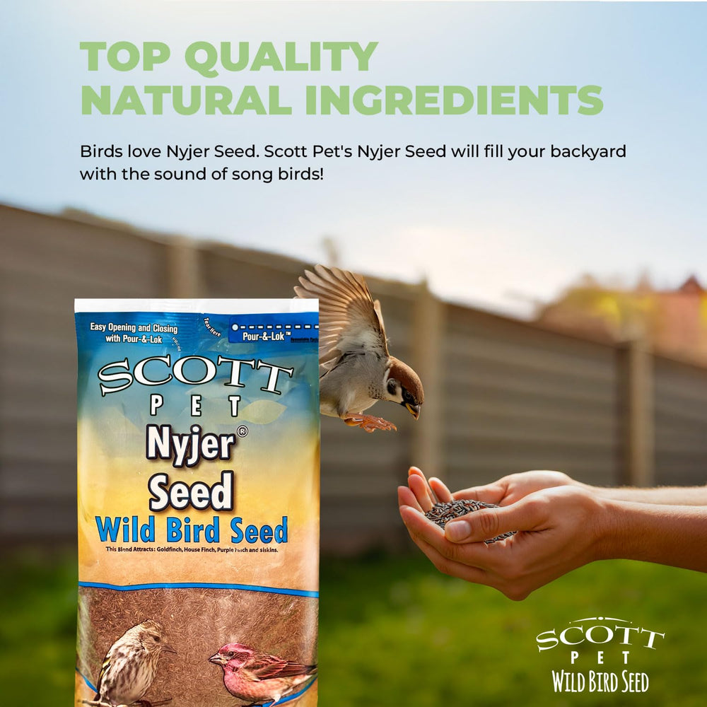Scott Pet Nyjer Seed bag with ingredients listed