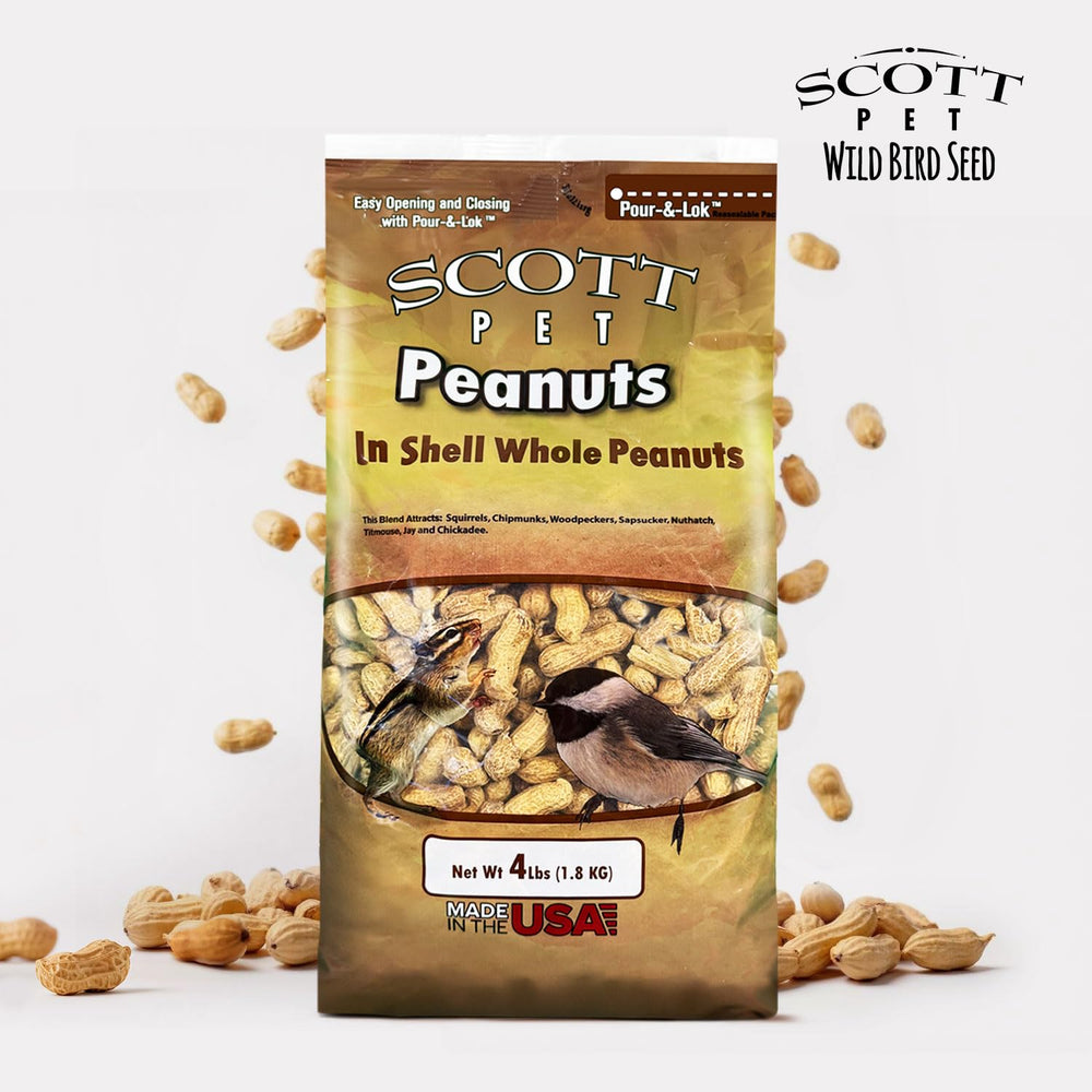 Scott Pet Whole Peanuts bag showing nutritional information
