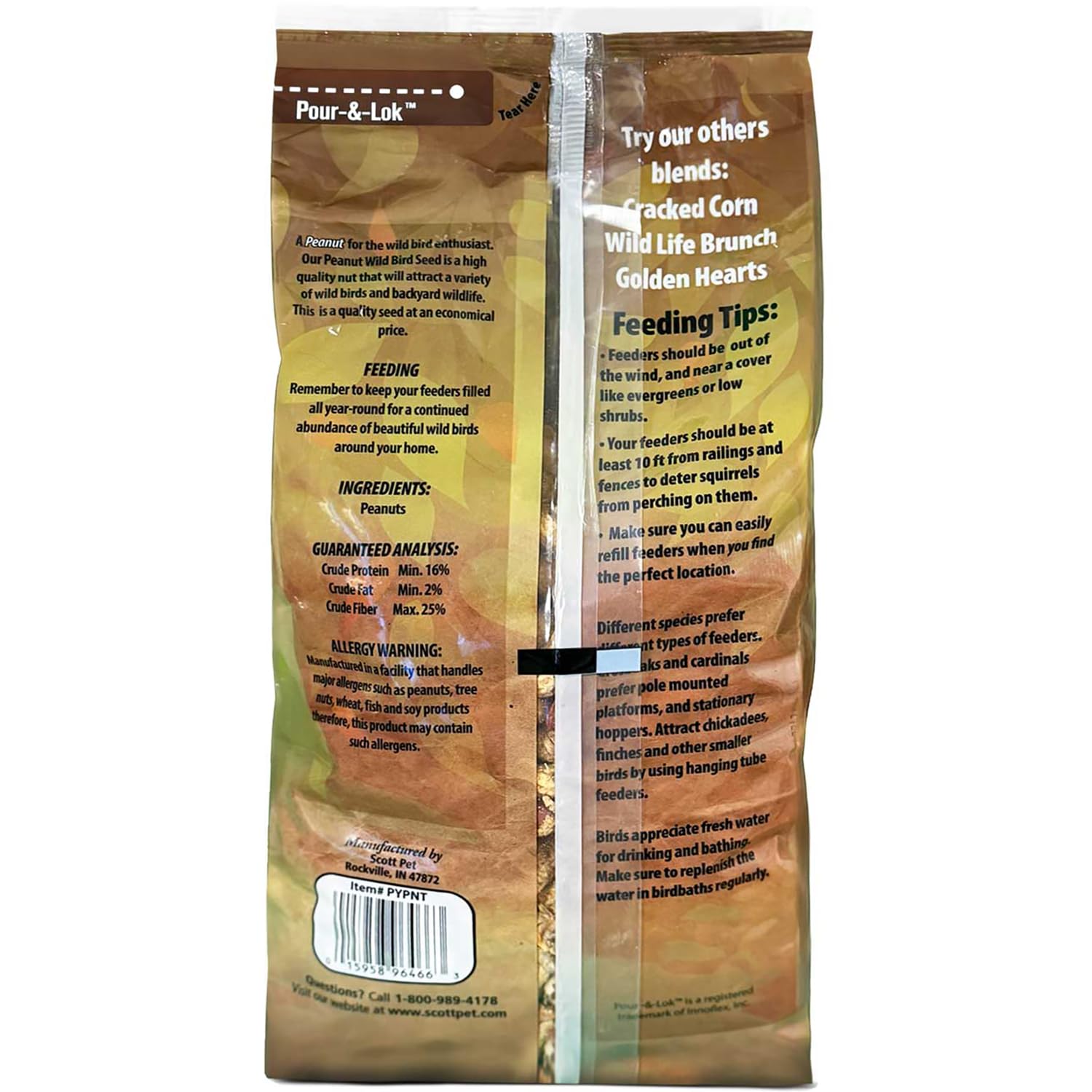 Scott Pet Whole Peanuts packaging with resealable feature