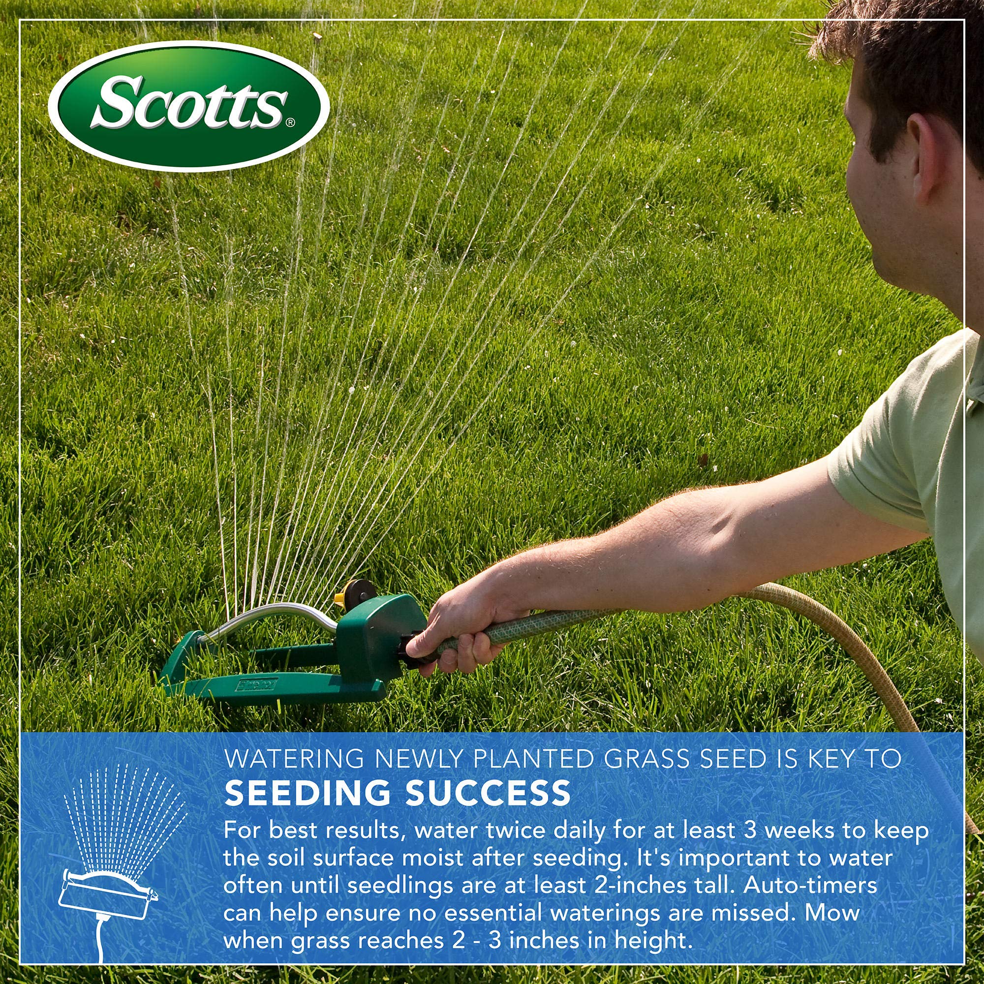 Scotts EZ Seed application process in garden