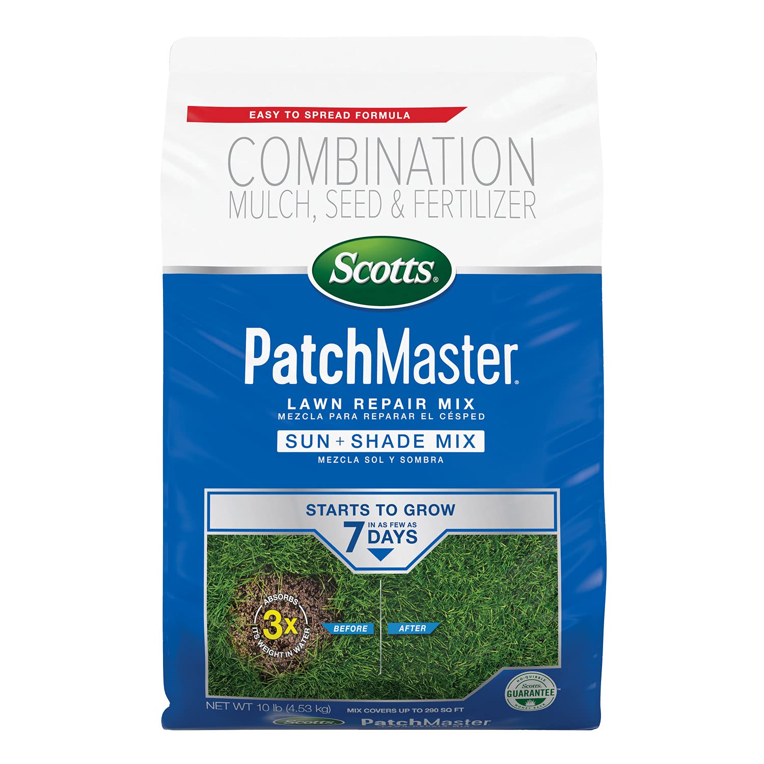 Scotts PatchMaster Lawn Repair Mix 10 lb package front view