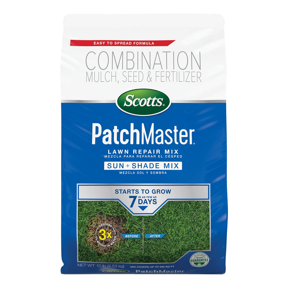 Scotts PatchMaster Lawn Repair Mix 10 lb package front view