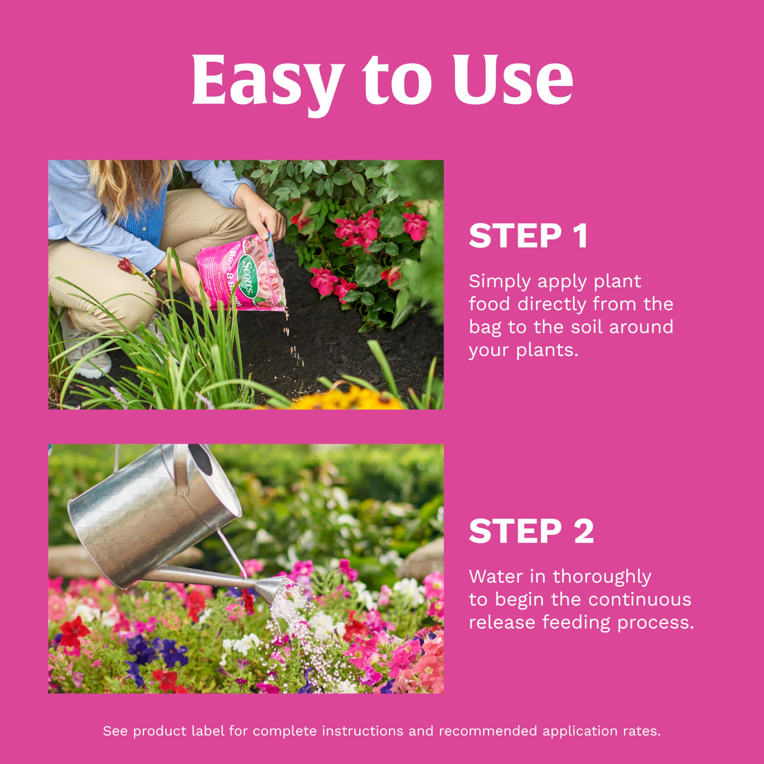 Scotts Rose and Bloom Plant Food on garden table