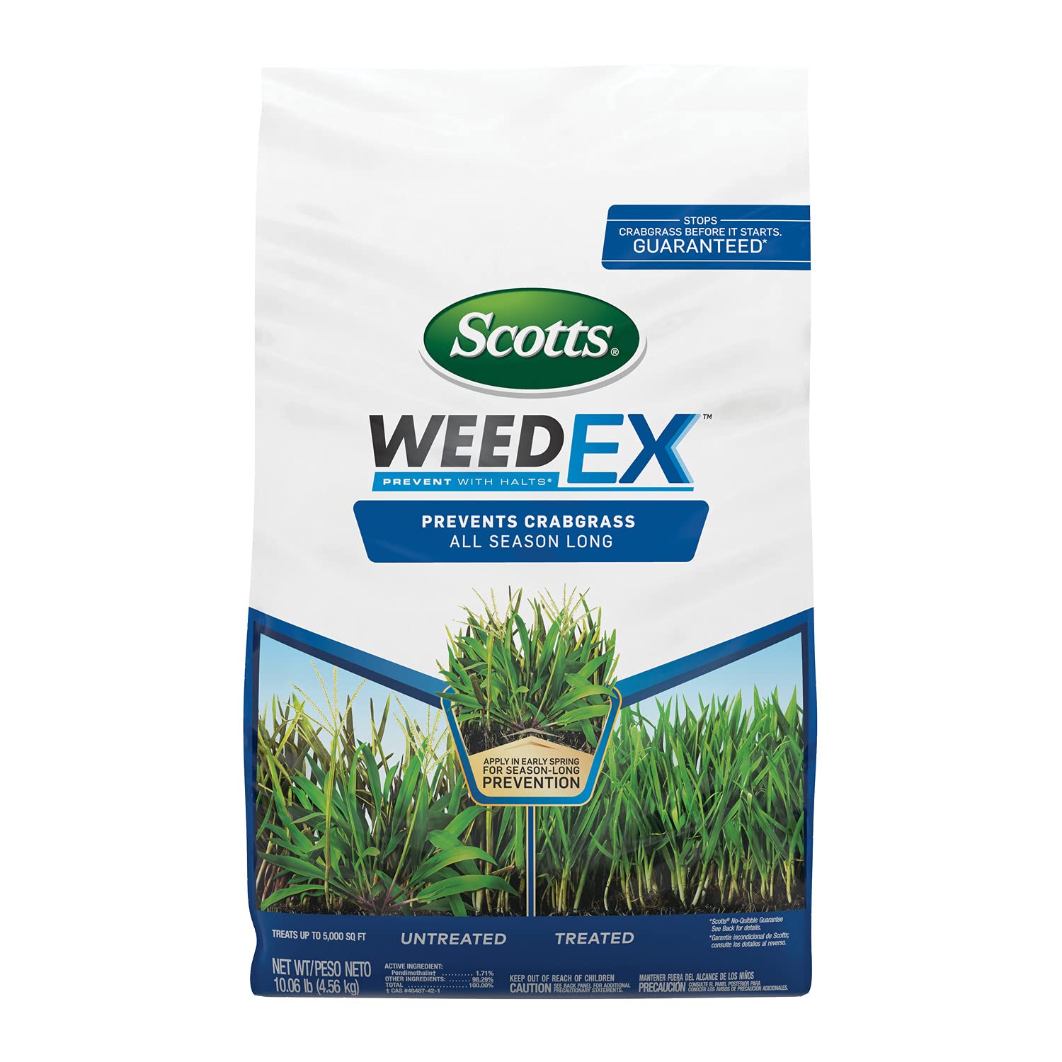 Scotts WeedEx Prevent with Halts 10.06 lb bag front view