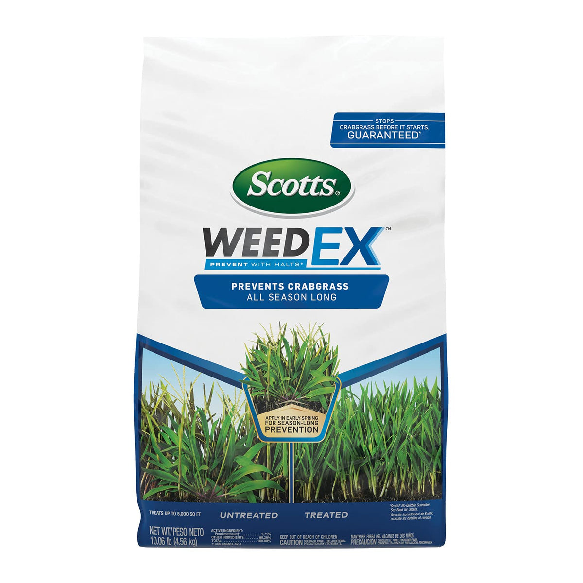 Scotts WeedEx Prevent with Halts 10.06 lb bag front view