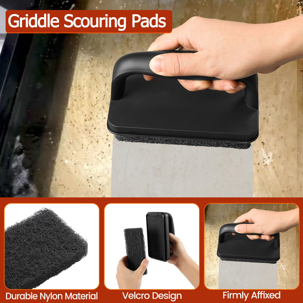 Scouring pads with handle from CCTVRTV Griddle Cleaning Kit