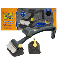 Scrub Daddy BBQ Daddy Bundle with black grill brush and refill head