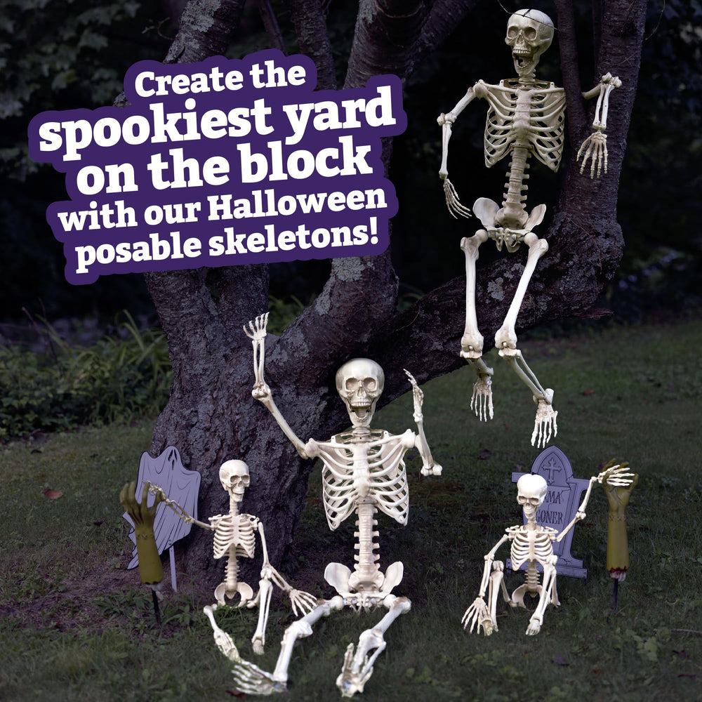SCS Direct Halloween skeletons set up for a Halloween party