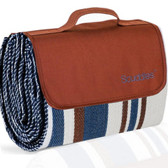 scuddles Waterproof Picnic Blanket 60" x 60" tan design front view