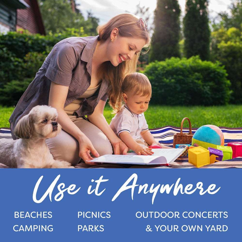 scuddles Waterproof Picnic Blanket spread out on grass