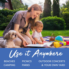 scuddles Waterproof Picnic Blanket spread out on grass