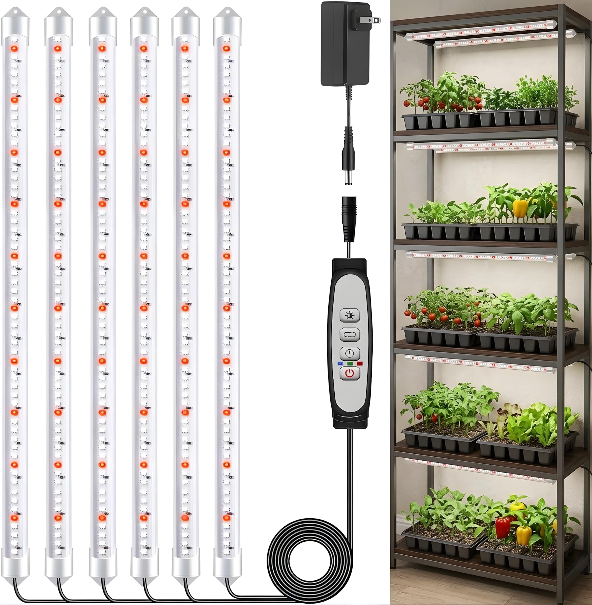 SDOVUERC 16'' 6 Bars Grow Light Strip with LED diodes