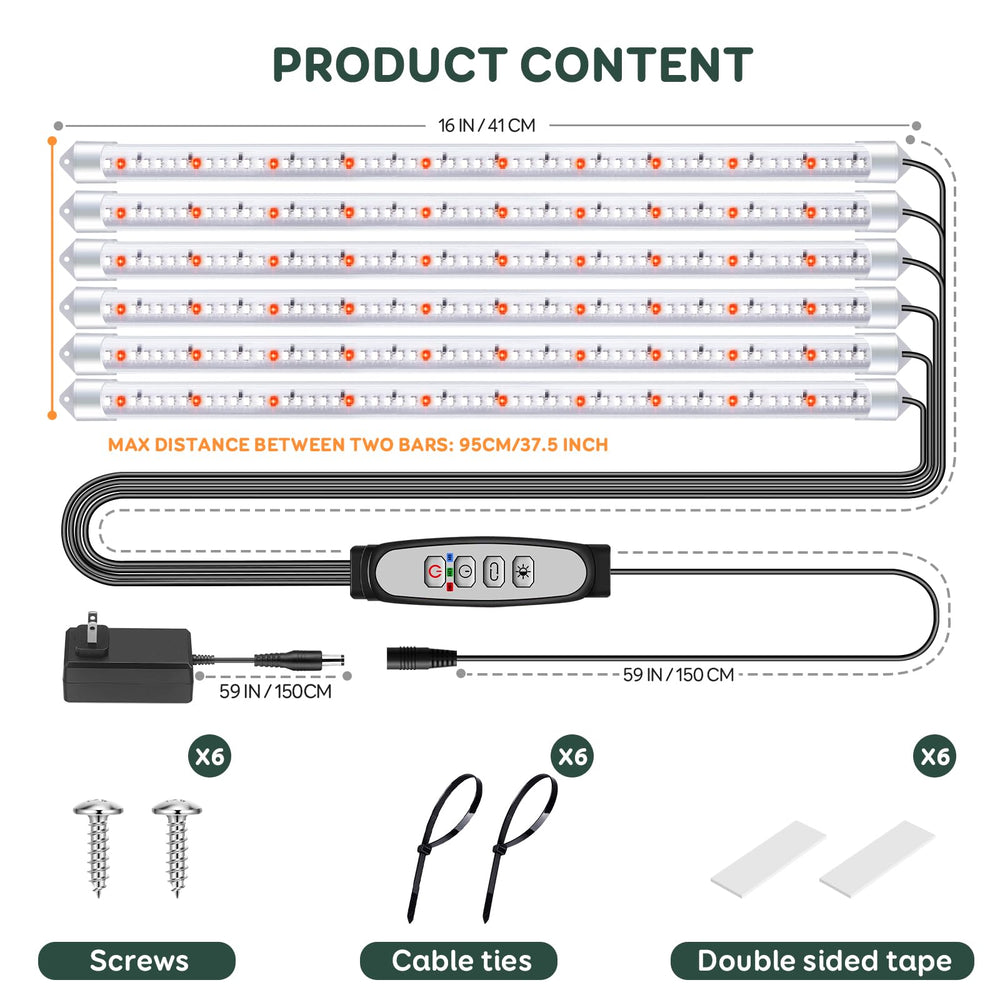 SDOVUERC 16'' Grow Light Strip with warm white LEDs