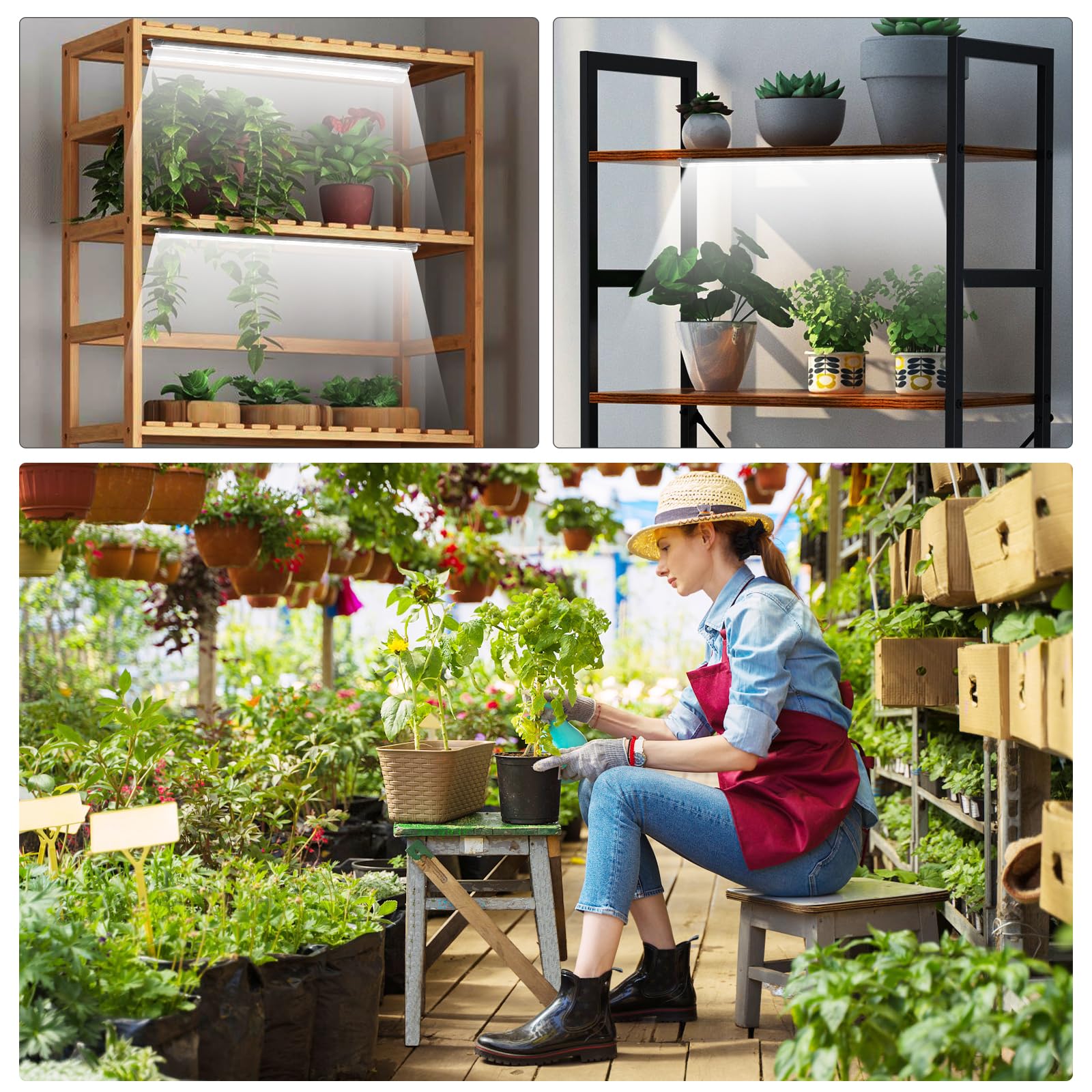 SDOVUERC 16'' Grow Light Strips in use for indoor plants