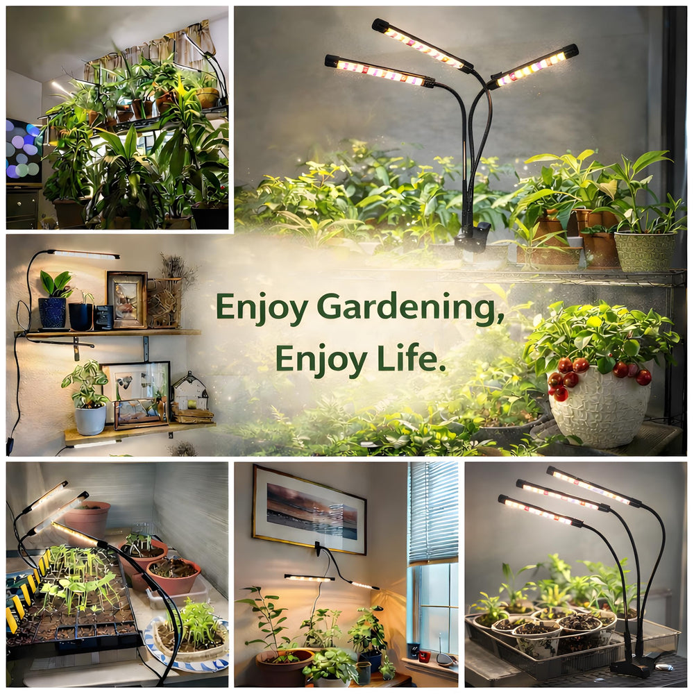 SDOVUERC grow light showcasing its 360-degree flexible gooseneck
