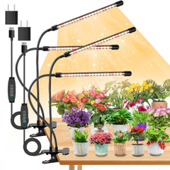 SDOVUERC Grow Lights for Indoor Plants front view with dual heads