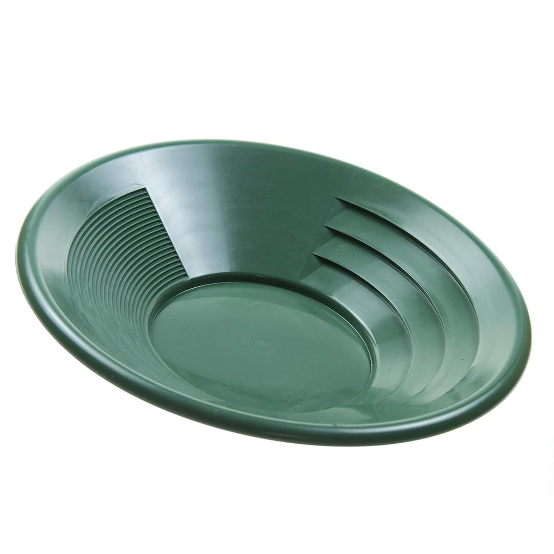 SE 10-inch green plastic gold pan front view