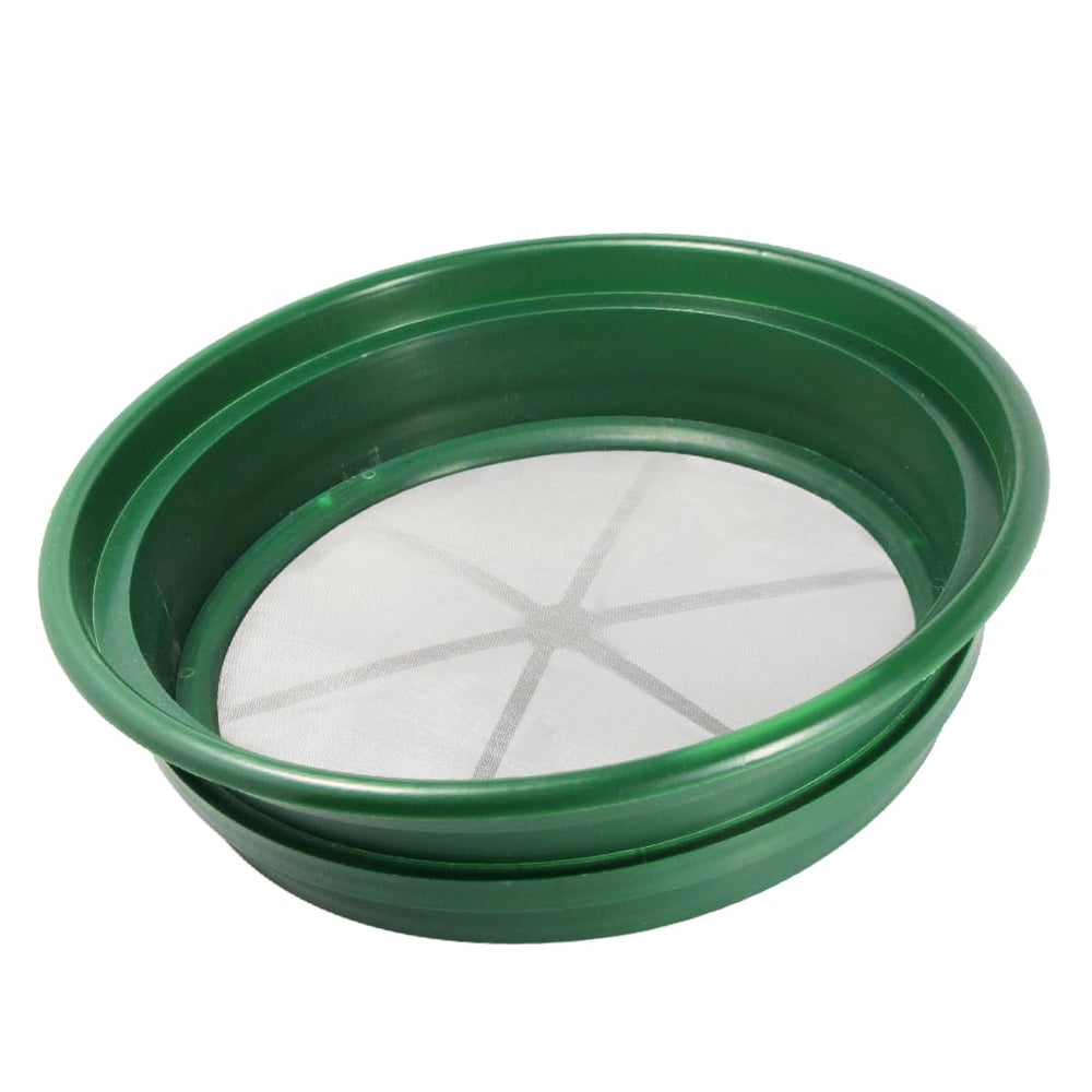 SE 13.25 Inch Stackable Gold Prospecting Pan with 1/100 inch mesh, Green