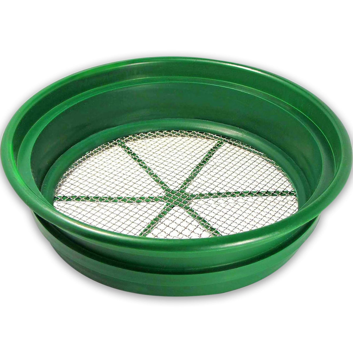 SE 13.25 Inch Stackable Sifting Pan front view in green