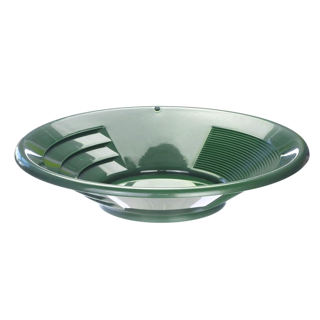 SE 8" Green Plastic Gold Pan close-up of material