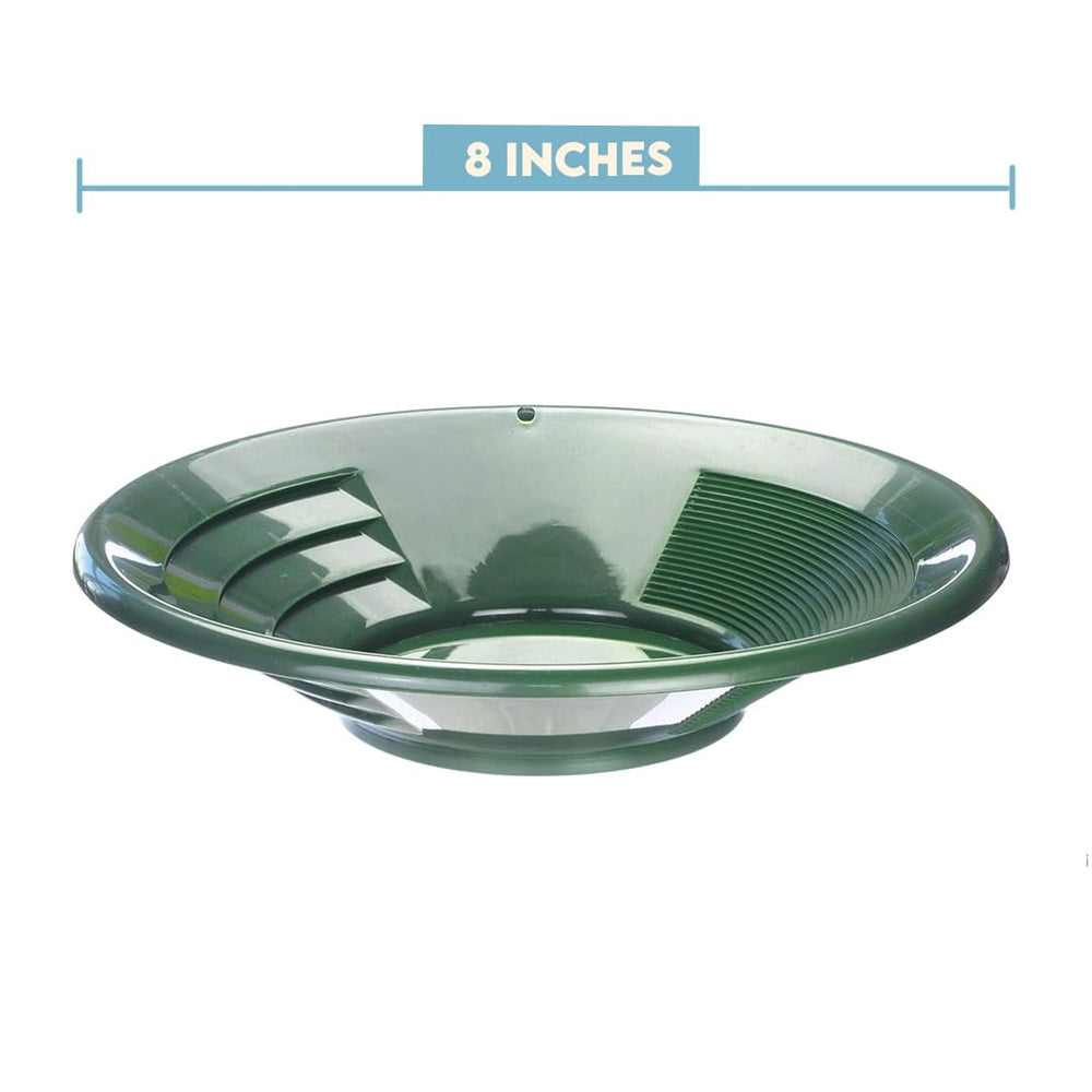 SE 8" Green Plastic Gold Pan side view