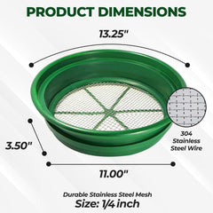 SE Sifting Pan side view with stainless steel mesh