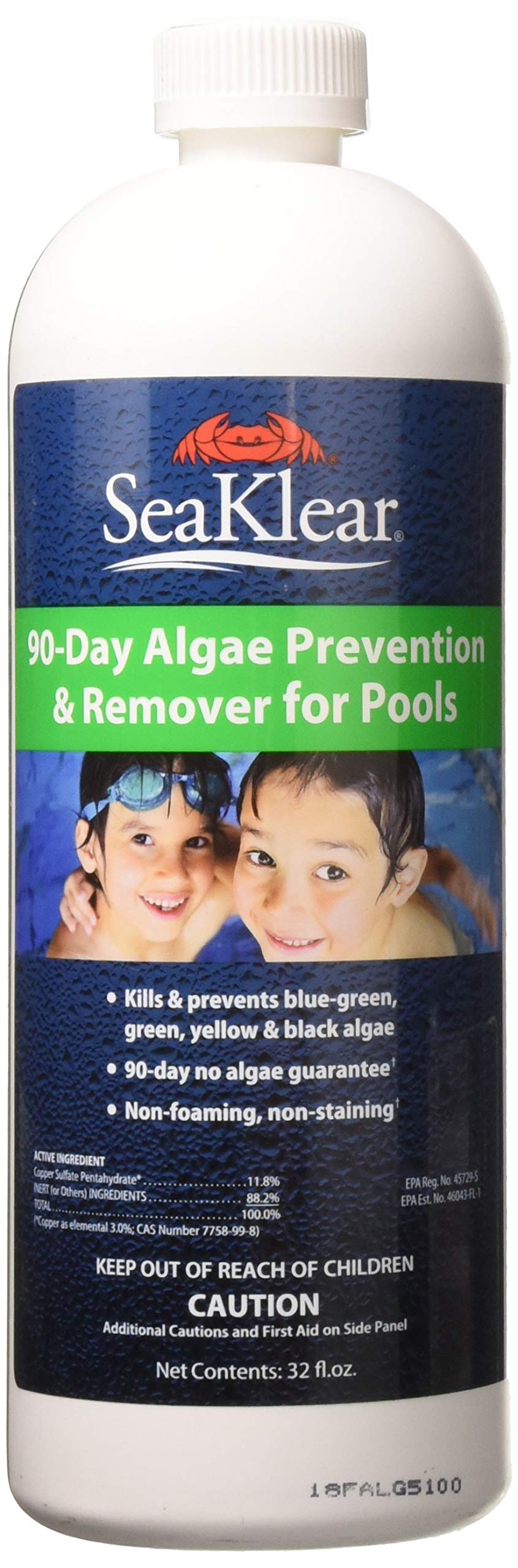 SeaKlear 90-Day Algae Prevention & Remover 1 Qt bottle front view