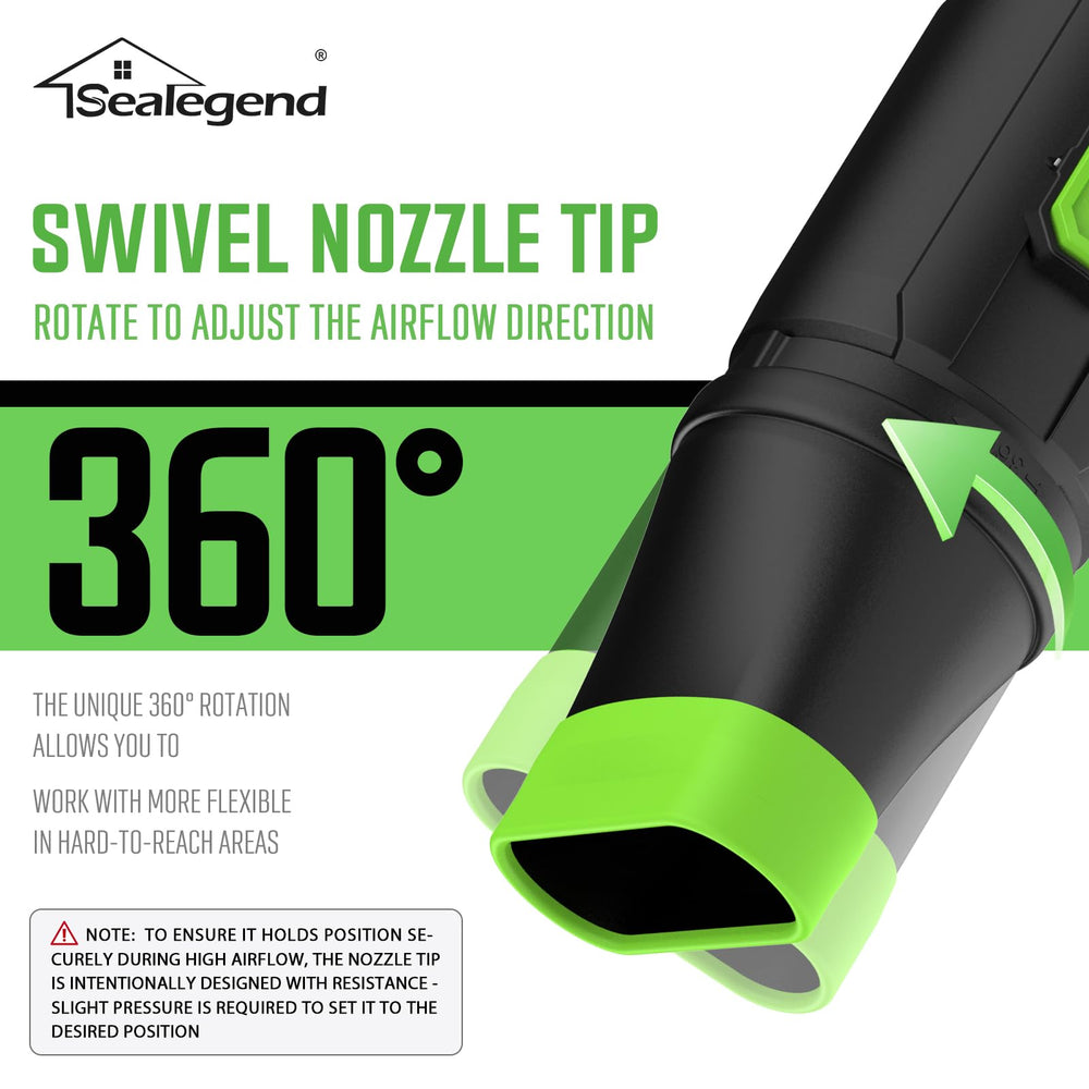 Sealegend Short Blower Attachment 9.5in in use for car drying, Green
