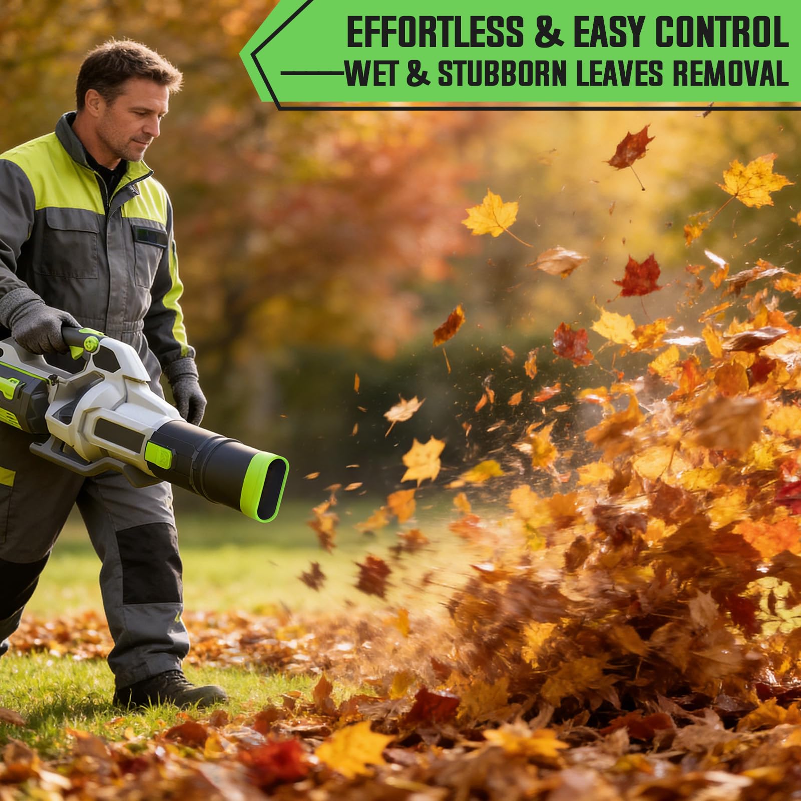 Sealegend Short Blower Attachment 9.5in on EGO leaf blower, Green