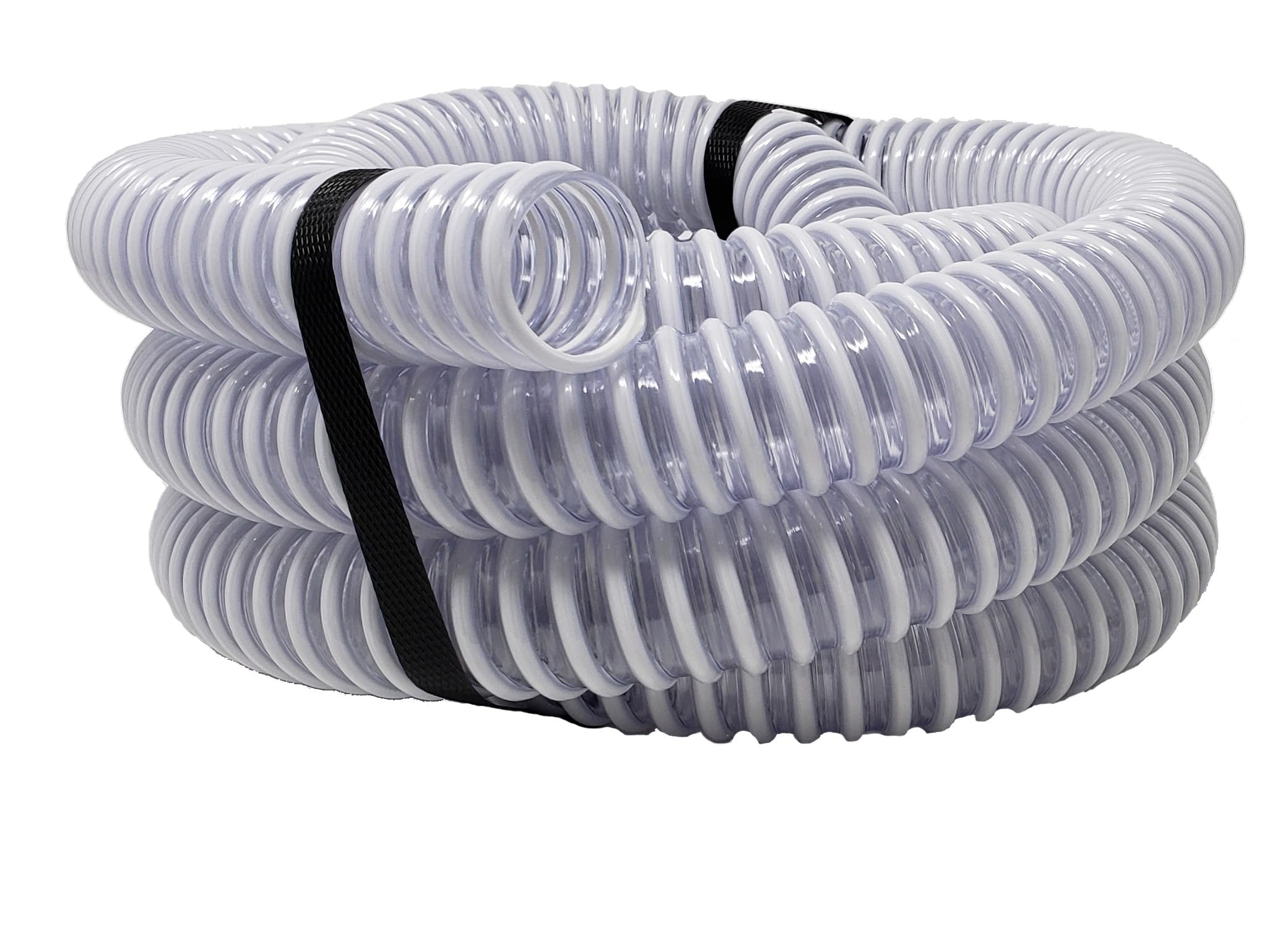 Sealproof 12 FT pool filter connection hose clear front view