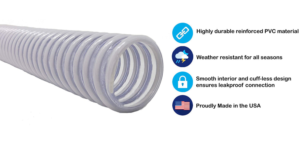 Sealproof 20 FT Pool Filter Hose with four clamps