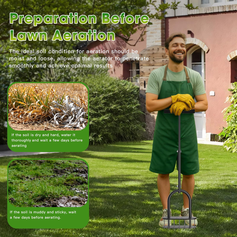 seasky Lawn Aerator close-up of durable iron construction