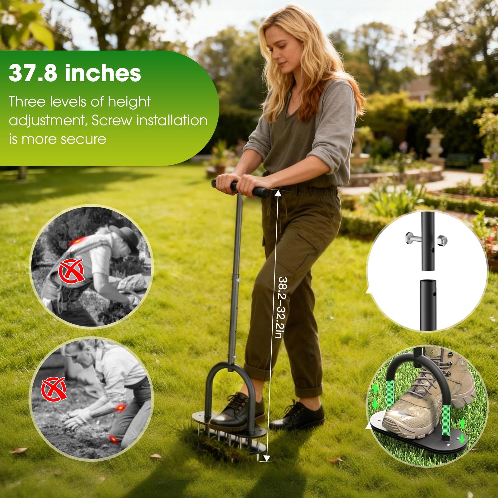 seasky Lawn Aerator in use on a lawn