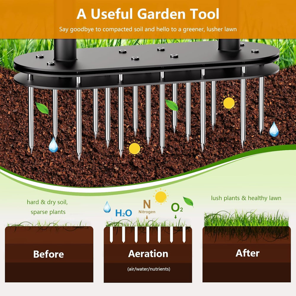 seasky Lawn Aerator showing adjustable height feature