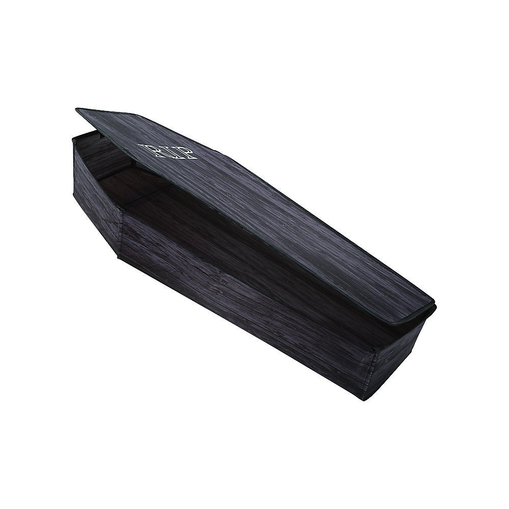 Seasonal Visions 60" Coffin Prop showing the RIP graphic on the lid