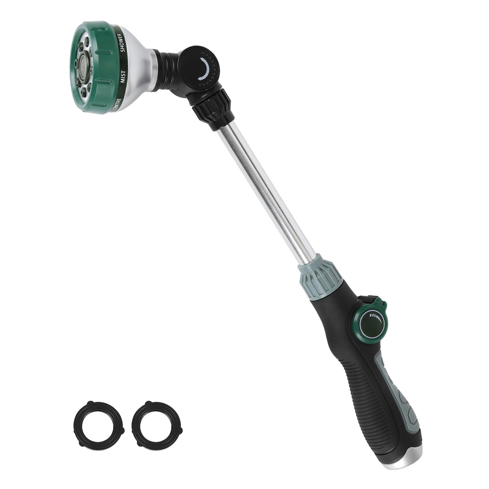 Seatern Watering Wand 17.5 inch with 8 spray patterns and green handle