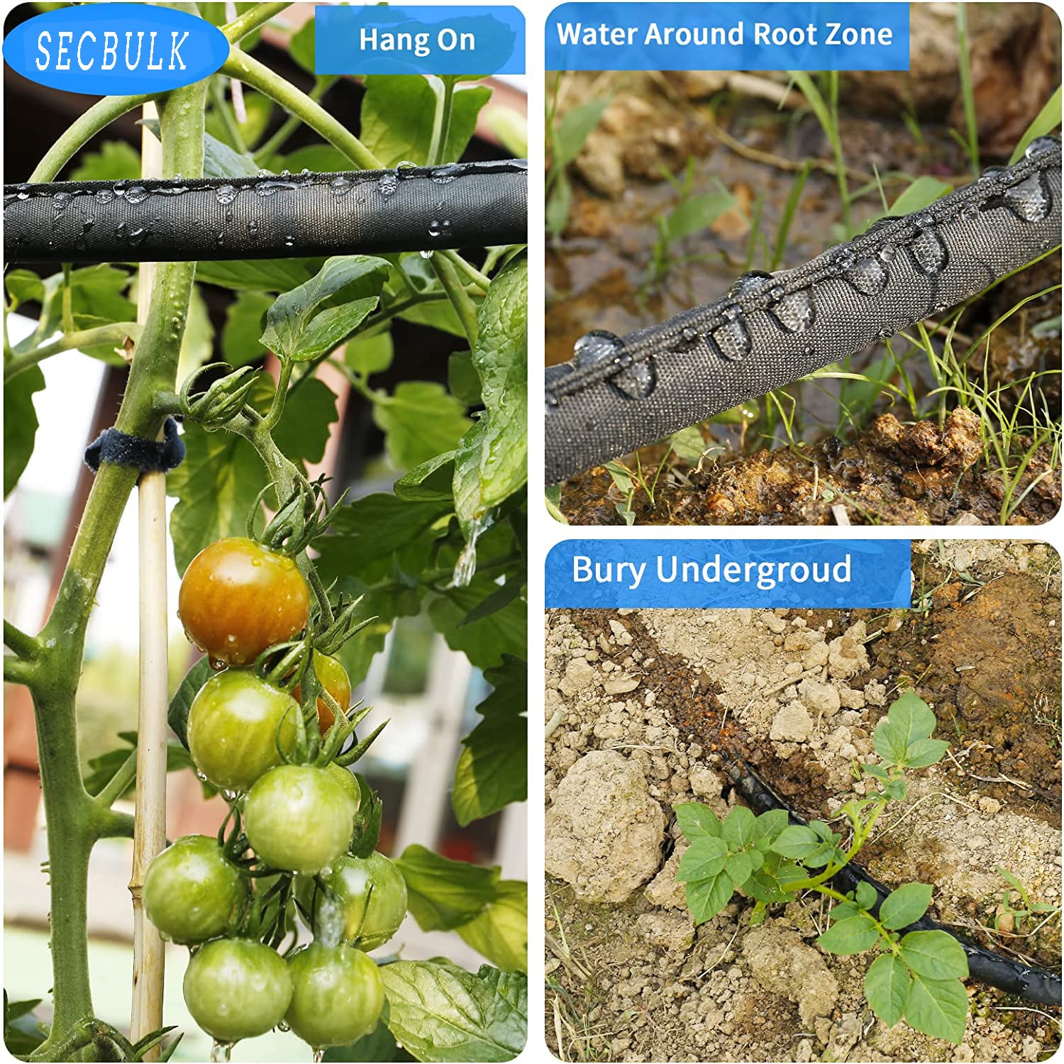 Secbulk Soaker Hose demonstrating even water distribution