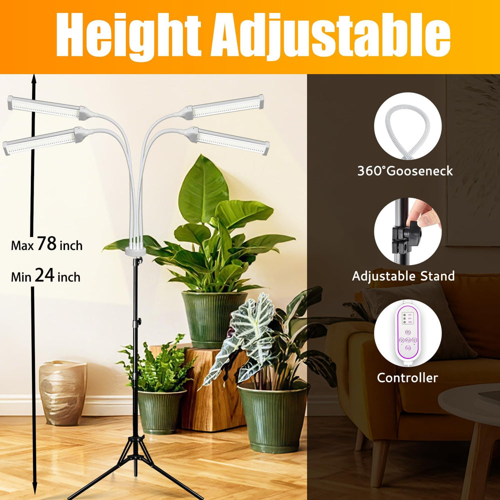 Secefeao LED Grow Light showing flexible gooseneck adjustment