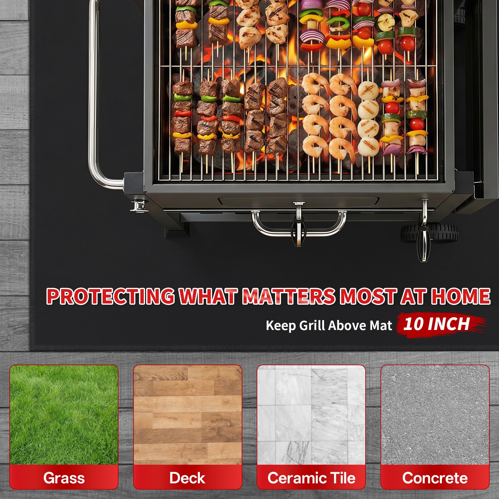 SecuCaptain Under Grill Mat folded for storage