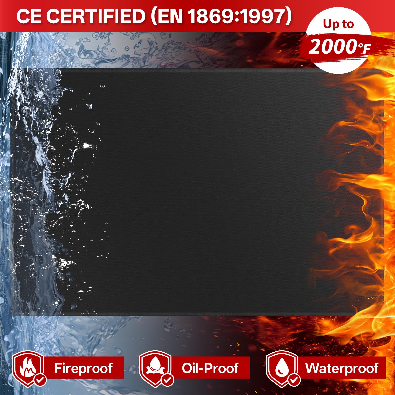 SecuCaptain Under Grill Mat folded for storage